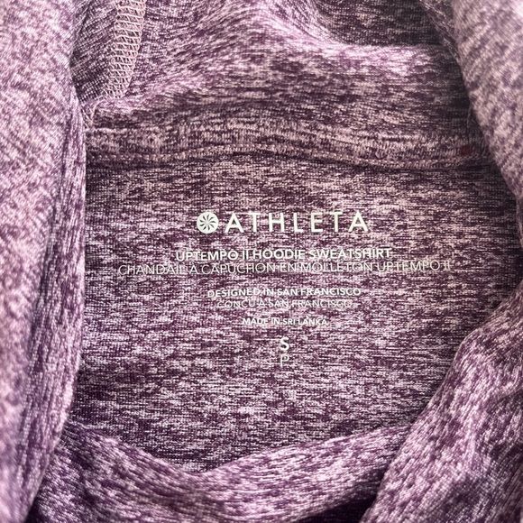 Athleta Uptempo II Hooded Sweatshirt Size Small Purple - Picture 9 of 9